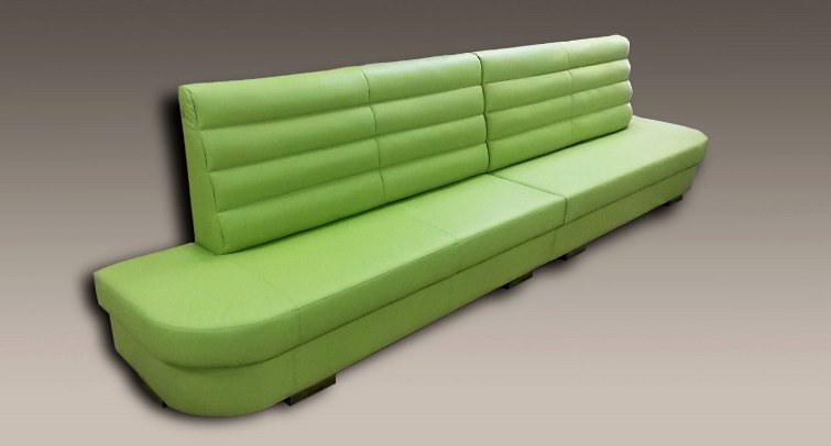 nowoczesna sofa zielona - wyposażenie miejsc publicznych